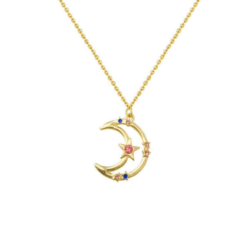 MYANAIL Nine Planets Necklace for Women Sailor Moon Guardian Star Necklace for Women Cosplay Jewelry Accessories Anime Peripheral Necklace/Sailor Jupiter Venus Mercury Saturn Mars Uranus Neptune Pluto (Moon) - Image 1